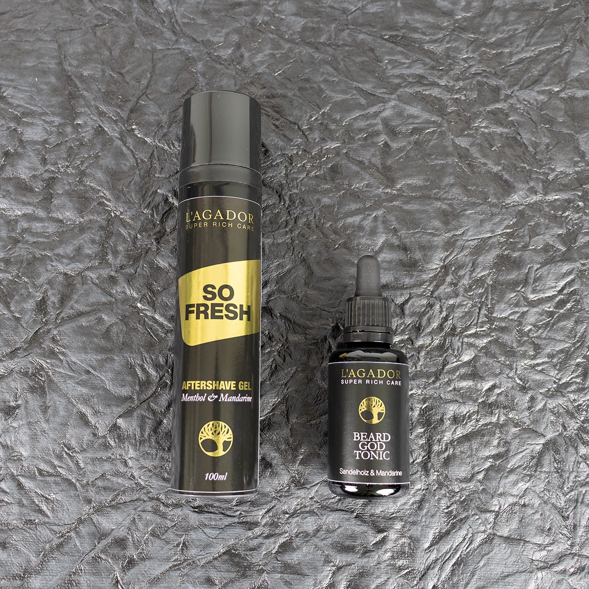 Lagador So Fresh Aftershave Gel – frisches Herrenpflegeprodukt auf schwarzem Hintergrund präsentiert